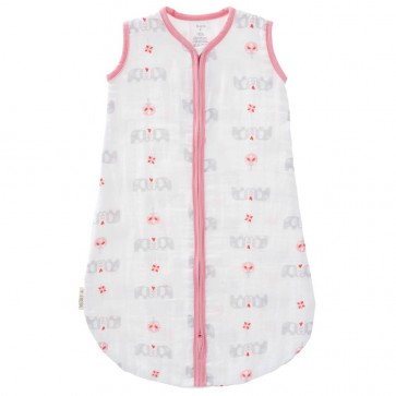 Fresk Slaapzak Muslin dubbel gelaagd Elefant pink (6-12m) TOG 1.1