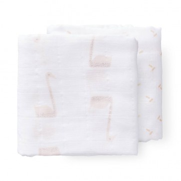 Fresk Swaddle - Hydrofiel set 2 st. 70x60 cm Swan Pale Peach