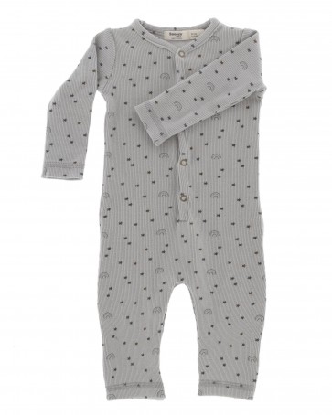 Snoozebaby Organic suit Smokey green rainbow 62-68