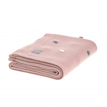  LÄSSIG wiegdeken - babydeken "Dots" dusky pink 80 x 110 cm
