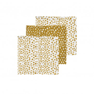 Meyco Hydrofiel cheetah honey gold set 3 stuks 70 x 70 cm