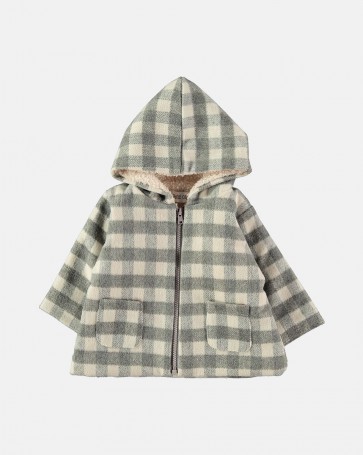 Petit Oh! Jasje gevoerd vichy ruitjes vanille 6-9 m