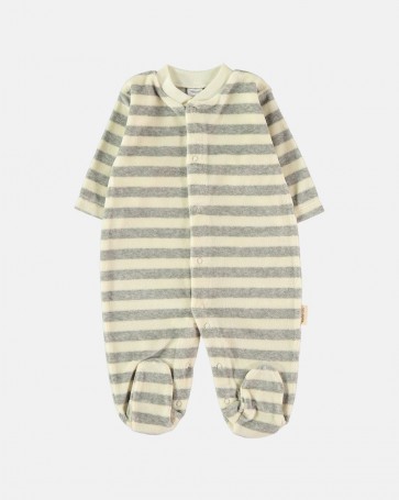 Petit Oh! Velours pyjama grey vanille 0-3 m