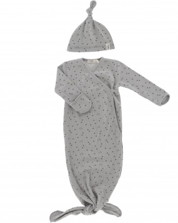 Snoozebaby Organic new born cocoon 0-3 m incl muts Smokey green rainbow