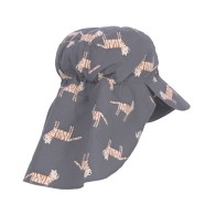 LÄSSIG Zonnehoedje met flap Tijger/Grijs 19-36 m, maat 50-51