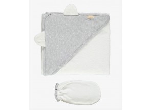 Petit Oh! Badcape & want plumeti v grey