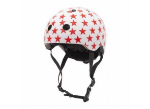 Coconut Fietshelm White Red Stars XS