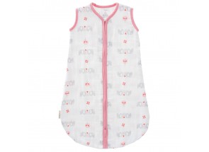 Fresk Slaapzak Muslin dubbel gelaagd Elefant pink (6-12m) TOG 1.1