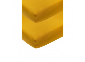 Meyco Jersey Hoeslaken okergeel 2 st  60x120 cm
