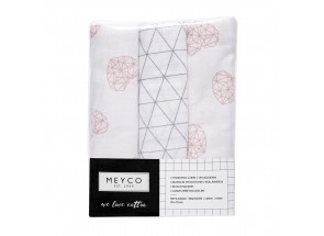 Meyco Hydrofiel geo-hart-driehoek set 3 stuks 70 x 70 cm