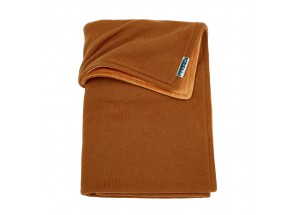 Meyco babydeken-wiegdeken TOG 1.8 knit camel 75x100 cm met velvet 