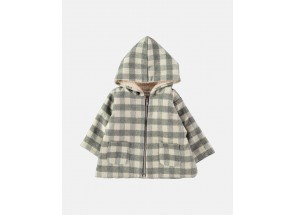 Petit Oh! Jasje gevoerd vichy ruitjes vanille 6-9 m